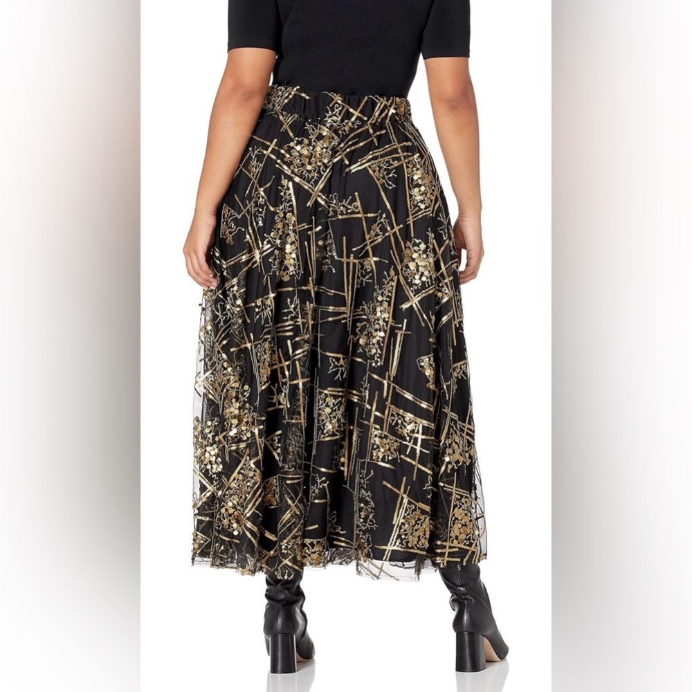 NWT Making the Cut Winning Look S2 Ep 7 Andrea Salazar black & gold skirt size M - Picture 4 of 14